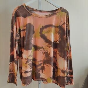 Seed to Style Size XL Tie Dye Organic Cotton Long Sleeve Casual Shirt Watercolor